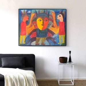 ASMAH COMPOSITION 03</br><span class="dimension">Dimensions 94 x 104 cm <br> <a href="https://bloc9art.com/product-category/artists/asmah-mustapha/"><u>ASMAH Mustapha</u></a></span>
