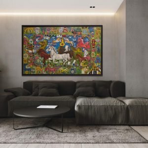 TABAL COMPOSITION N 02 </br><span class="dimension">Dimensions 122 x 200 cm <br> <a href="https://bloc9art.com/product-category/artists/tabal-mohamed/"><u>TABAL Mohamed</u></a></span>