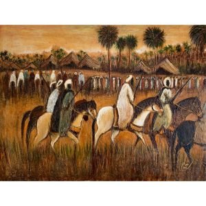 Cavalerie de Sbai <br><span class="dimension">Dimensions 110 x 140 cm</br> <a href="https://bloc9art.com/product-category/artists/sbai-mostafa/"><u>SBAI Mostafa</u></a></span>
