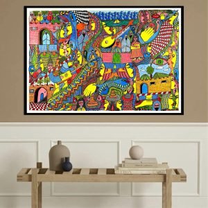 Tahdaini composition N 04 <br><span class="dimension">Dimensions 103X153 cm </br> <a href="https://bloc9art.com/product-category/artists/mohamed-tahdaini/"><u>TAHDAINI Mohamed</u></a></span>