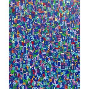 EFK Composition N 22<br><span class="dimension">Dimensions 100 x 80 cm</br> <a href="https://bloc9art.com/product-category/artists/el-fahli-khadija/"><u>EL FAHLI Khadija</u></a></span></u></a></span>