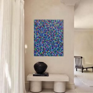 EFK Composition N 22<br><span class="dimension">Dimensions 100 x 80 cm</br> <a href="https://bloc9art.com/product-category/artists/el-fahli-khadija/"><u>EL FAHLI Khadija</u></a></span></u></a></span>