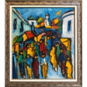 Khiari composition N 08<br><span class="dimension">Dimensions 96 x 86 cm</br> <a href="https://bloc9art.com/product-category/artists/khiari-mohamed/"><u>KHIARI Mohamed</u></a></span></u></a></span>