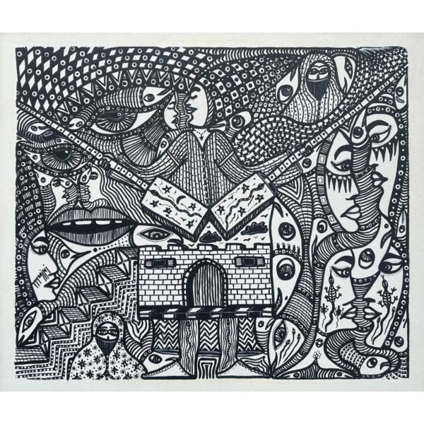Tahdaini composition N 05<br><span class="dimension">Dimensions 54 X 64 cm </br> <a href="https://bloc9art.com/product-category/artists/mohamed-tahdaini/"><u>TAHDAINI Mohamed</u></a></span>