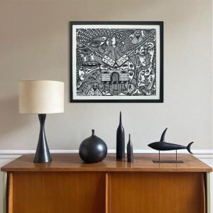 Tahdaini composition N 05<br><span class="dimension">Dimensions 54 X 64 cm </br> <a href="https://bloc9art.com/product-category/artists/mohamed-tahdaini/"><u>TAHDAINI Mohamed</u></a></span>