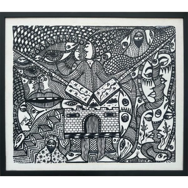 Tahdaini composition N 05<br><span class="dimension">Dimensions 54 X 64 cm </br> <a href="https://bloc9art.com/product-category/artists/mohamed-tahdaini/"><u>TAHDAINI Mohamed</u></a></span> - Image 3