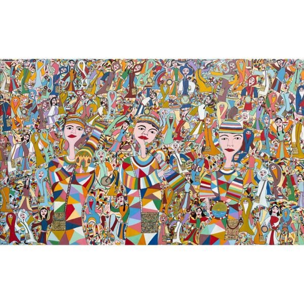 Fête des couleurs</br><span class="dimension">Dimensions 100 X 160 cm <br> <a href="https://bloc9art.com/product-category/artists/el-gaouzi-abid/"><u>EL GAOUZI Abid</u></a></span>