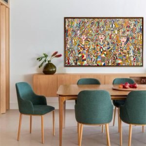 Fête des couleurs</br><span class="dimension">Dimensions 100 X 160 cm <br> <a href="https://bloc9art.com/product-category/artists/el-gaouzi-abid/"><u>EL GAOUZI Abid</u></a></span>