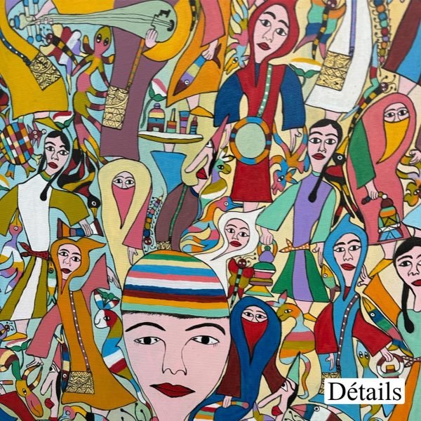 Fête des couleurs</br><span class="dimension">Dimensions 100 X 160 cm <br> <a href="https://bloc9art.com/product-category/artists/el-gaouzi-abid/"><u>EL GAOUZI Abid</u></a></span> – Image 5