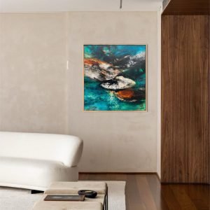 KIM Composition N 04 </br><span class="dimension">Dimensions 100 X 90 cm <br> <a href="https://bloc9art.com/product-category/artistes/bennani-kim/"><u>BENNANI Kim</u></a></span>