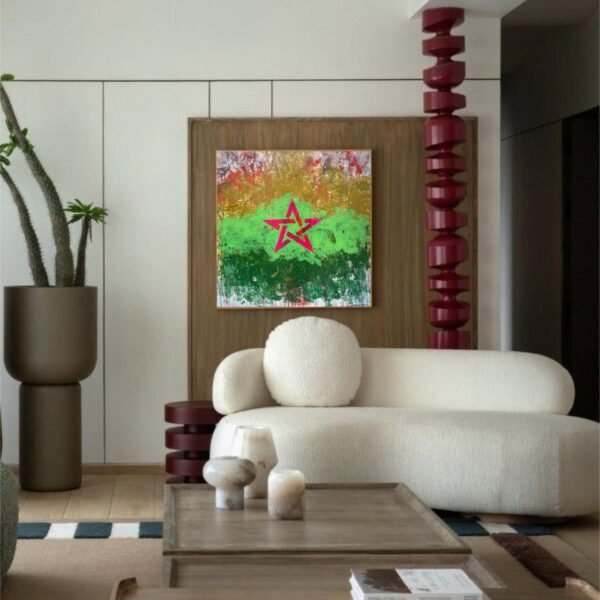 Etoile et toile N03</br><span class="dimension">Dimensions 100 x 100 cm <br> <a href="https://bloc9art.com/product-category/artistes/noureddine-chater/"><u>Noureddine Chater</u></a></span> - Image 2