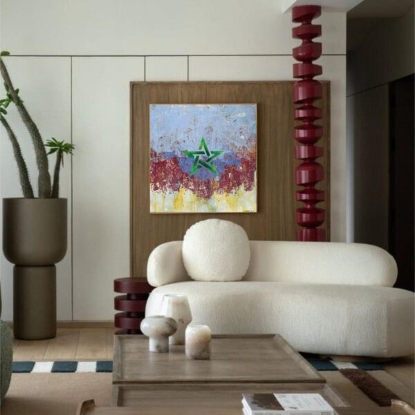 Etoile et toile N05</br><span class="dimension">Dimensions 100 x 100 cm <br> <a href="https://bloc9art.com/product-category/artistes/noureddine-chater/"><u>Noureddine Chater</u></a></span> - Image 2