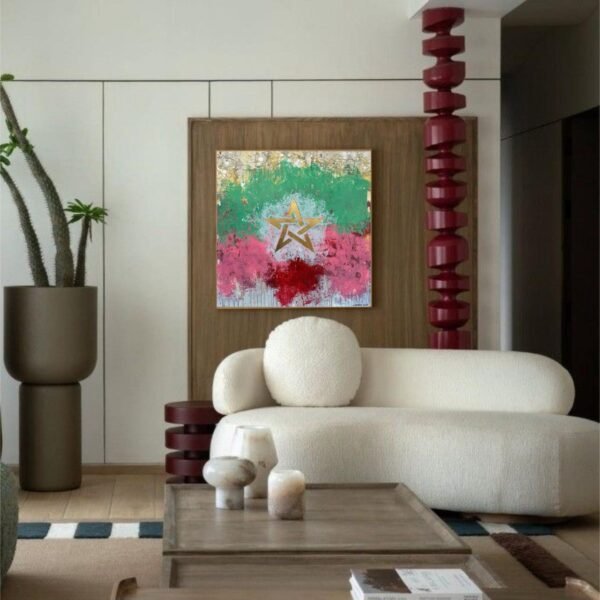 Etoile et toile N02</br><span class="dimension">Dimensions 100 x 100 cm <br> <a href="https://bloc9art.com/product-category/artistes/noureddine-chater/"><u>Noureddine Chater</u></a></span> - Image 2