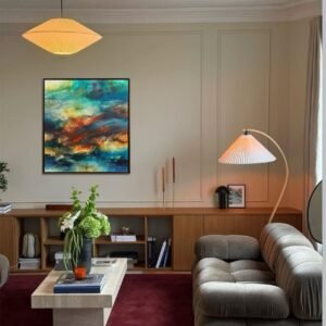 KIM Composition N 10</br><span class="dimension">Dimensions 104 X 94 cm <br> <a href="https://bloc9art.com/product-category/artistes/bennani-kim/"><u>BENNANI Kim</u></a></span>