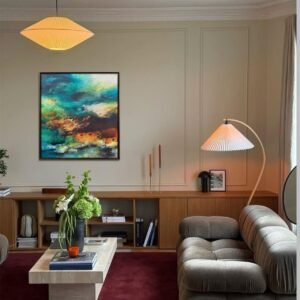 KIM Composition N 09 </br><span class="dimension">Dimensions 104 X 94 cm <br> <a href="https://bloc9art.com/product-category/artistes/bennani-kim/"><u>BENNANI Kim</u></a></span>