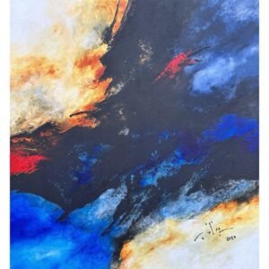 MOA Composition N 07 </br><span class="dimension">Dimensions 124 x 114 cm <br> <a href="https://bloc9art.com/product-category/artistes/moa-bennani-mohamed/"><u>MOA BENNANI Mohamed </u></a></span>