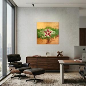 Etoile et toile N07</br><span class="dimension">Dimensions 100 x 100 cm <br> <a href="https://bloc9art.com/product-category/artistes/noureddine-chater/"><u>Noureddine Chater</u></a></span>