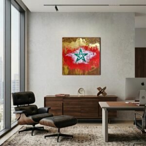 Etoile et toile N06</br><span class="dimension">Dimensions 100 x 100 cm <br> <a href="https://bloc9art.com/product-category/artistes/noureddine-chater/"><u>Noureddine Chater</u></a></span>