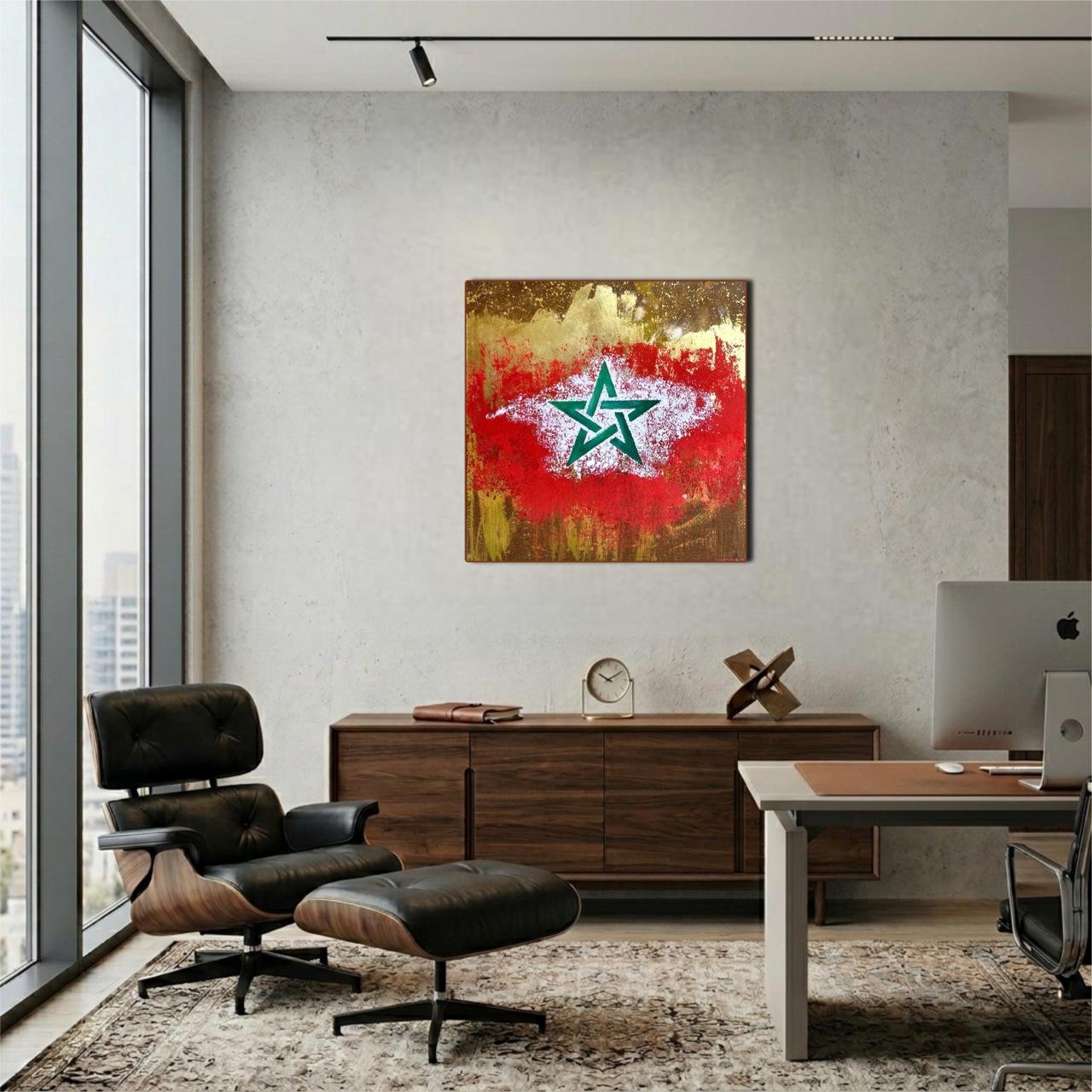 Etoile et toile N06</br><span class="dimension">Dimensions 100 x 100 cm <br> <a href="https://bloc9art.com/product-category/artistes/noureddine-chater/"><u>Noureddine Chater</u></a></span> – Image 2