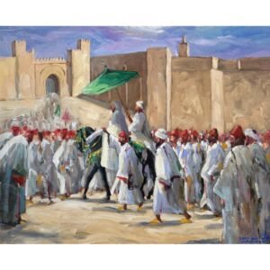 La Sortie du Roi N02<br><span class="dimension">Dimensions 73 X 87 cm </br> <a href="https://bloc9art.com/product-category/artists/abderrahim-saba/"><u>SABA Abderrahim</u></a></span>