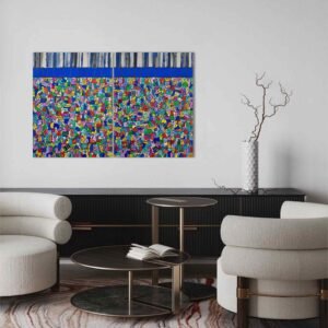 EFK Composition N31<br><span class="dimension">Dimensions 80 x 120 cm</br> <a href="https://bloc9art.com/product-category/artists/el-fahli-khadija/"><u>EL FAHLI Khadija</u></a></span></u></a></span>