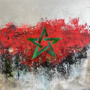Etoile et toile N08</br><span class="dimension">Dimensions 100 x 100 cm <br> <a href="https://bloc9art.com/product-category/artistes/noureddine-chater/"><u>Noureddine Chater</u></a></span>