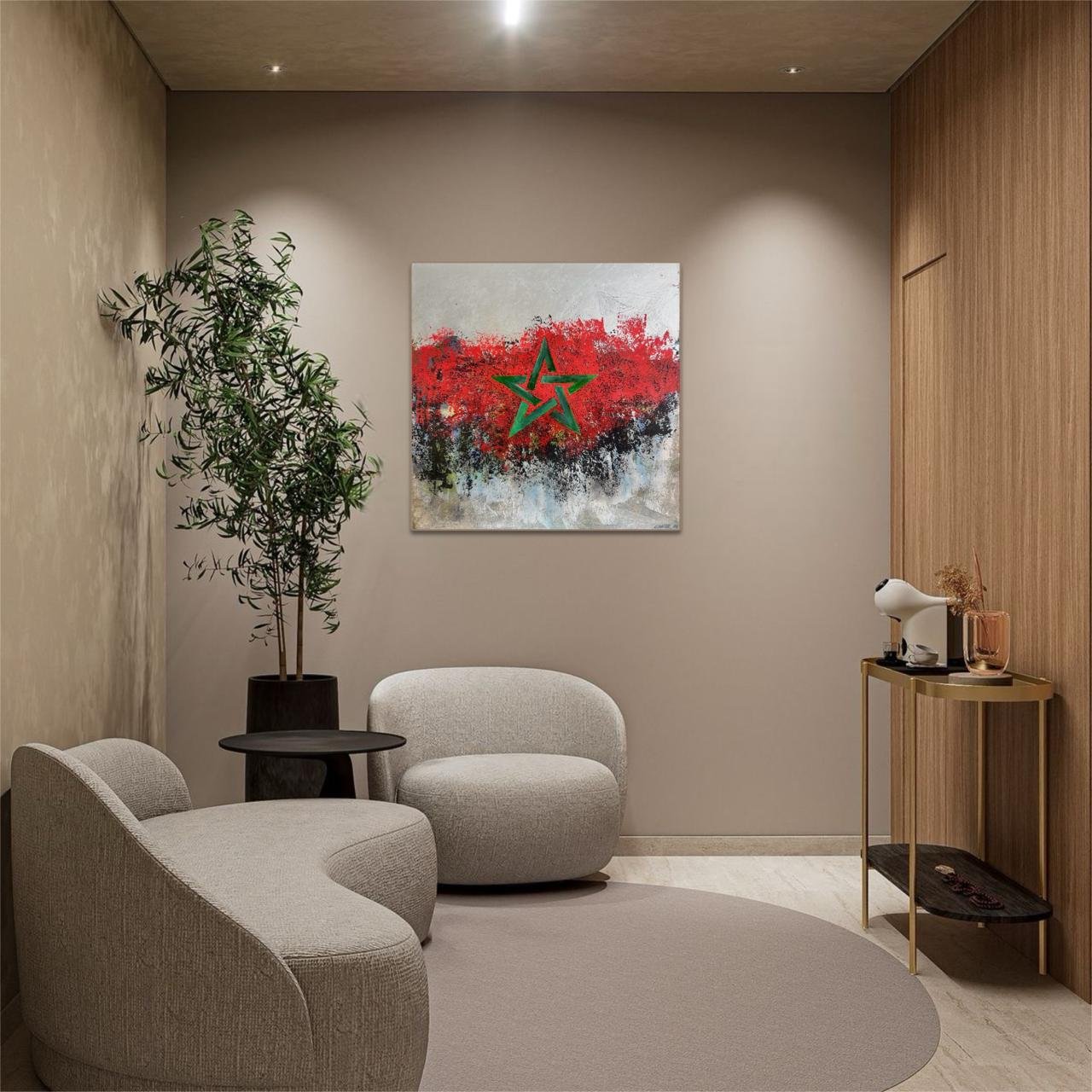 Etoile et toile N08</br><span class="dimension">Dimensions 100 x 100 cm <br> <a href="https://bloc9art.com/product-category/artistes/noureddine-chater/"><u>Noureddine Chater</u></a></span> – Image 2