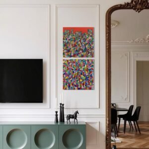EFK Composition N32<br><span class="dimension">Dimensions 100 x 50 cm</br> <a href="https://bloc9art.com/product-category/artists/el-fahli-khadija/"><u>EL FAHLI Khadija</u></a></span></u></a></span>